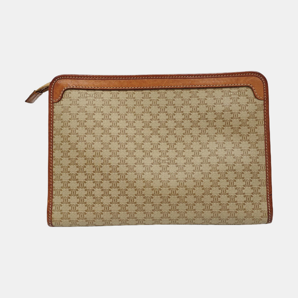 MACADAM CLUTCHES Coated Canvas Beige