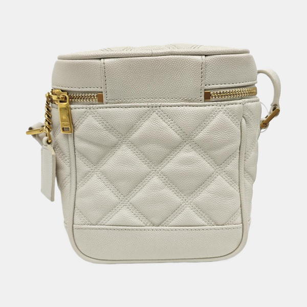 80'S VANITY Quilted Calfskin White