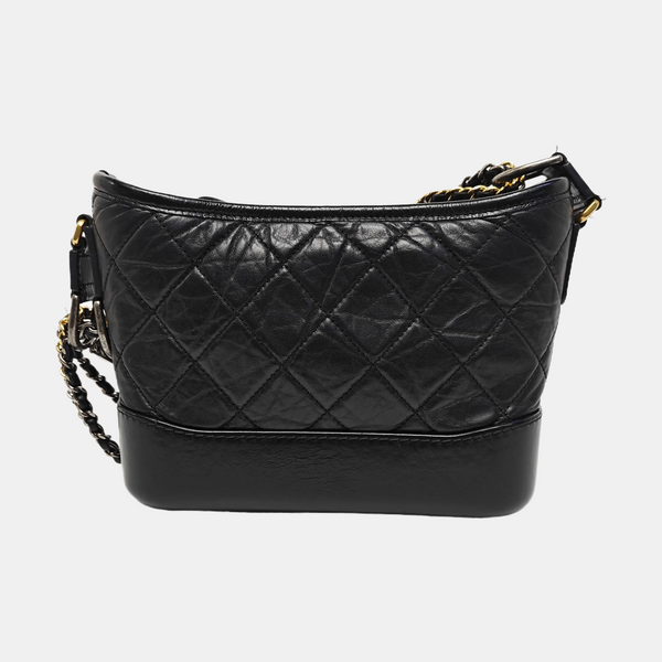 GABRIELLE Small Quilted Calfskin Black