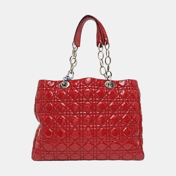 Dior Soft Large Cannage Patent Leather Red