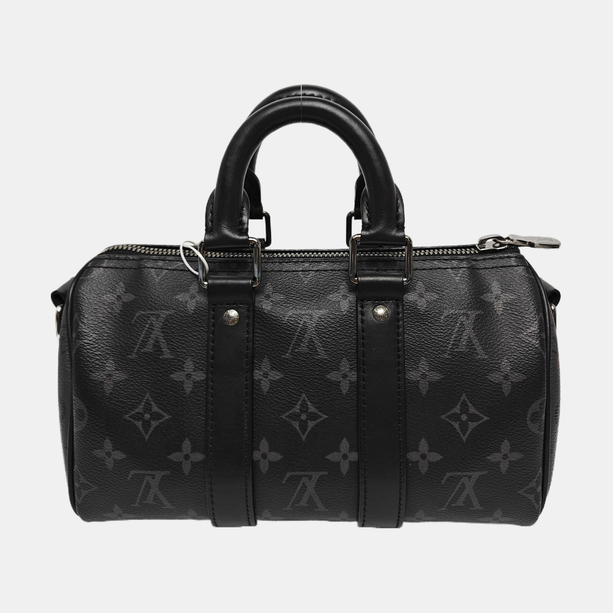 KEEPALL 25 Monogram Coated Canvas Black