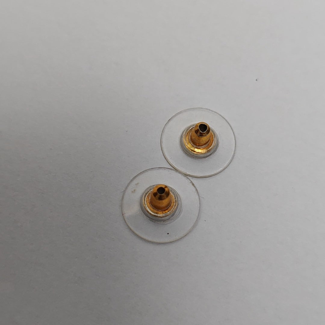 CC Logo Metal Gold Stud Earrings