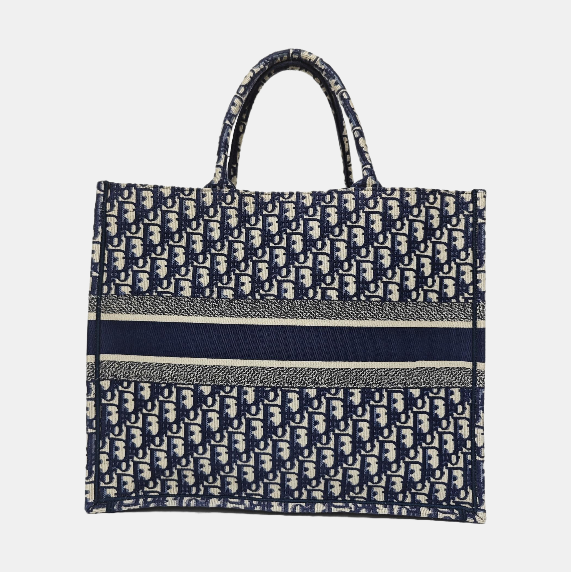 Book Tote Large Oblique Canvas Blue