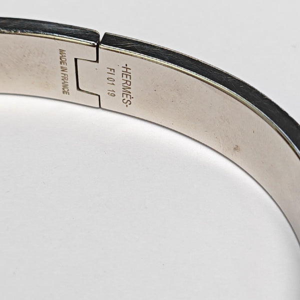 Jet Metal Silver Bangle
