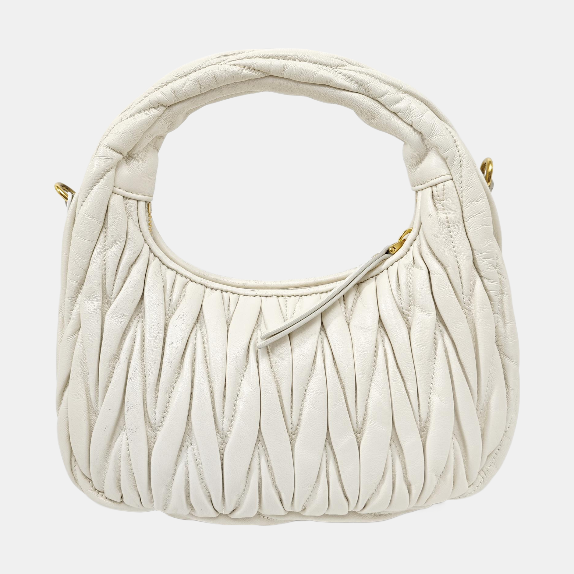 Wander Matelassé Small Quilted Lambskin White