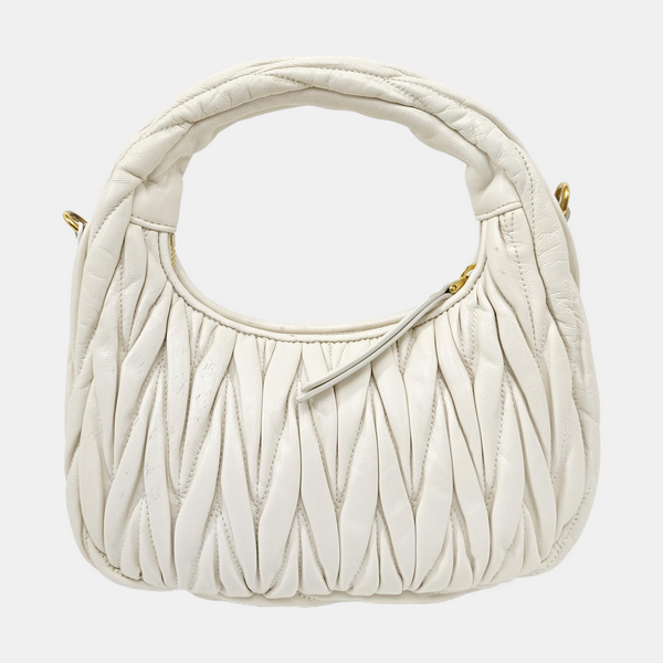 Wander Matelassé Small Quilted Lambskin White