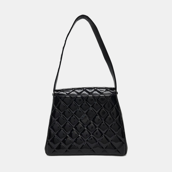 Quilted Patent Leather Black