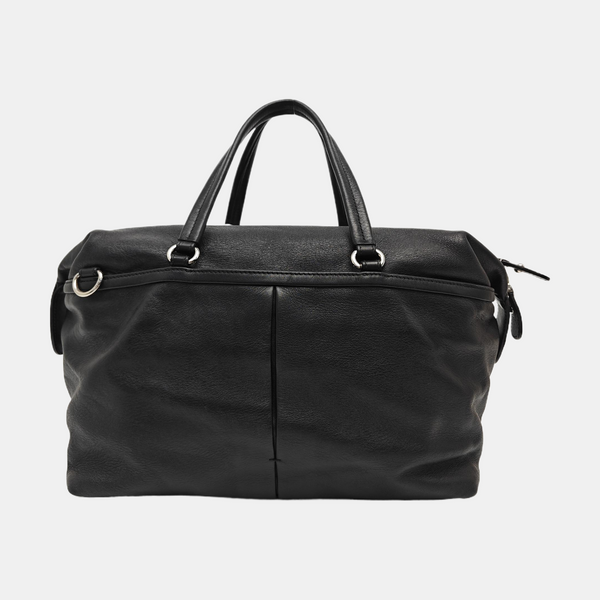Calfskin Top Handle Bag Black