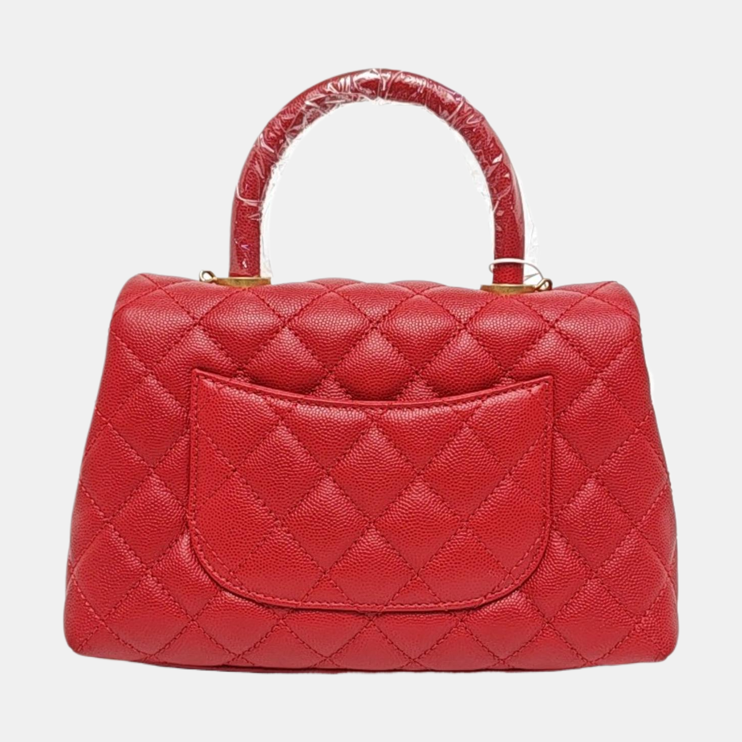 Authenticated pre-owned  COCO HANDLE Small Quilted Grained Calfskin Red - Shoulder Bag at Looply