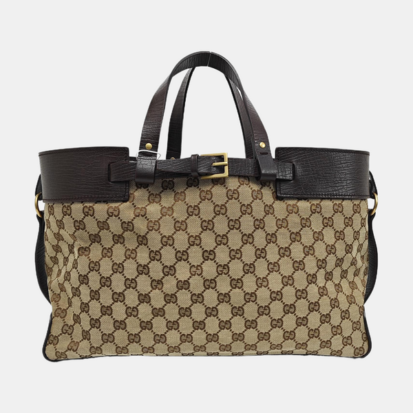 Monogram Canvas Tote Bag Brown