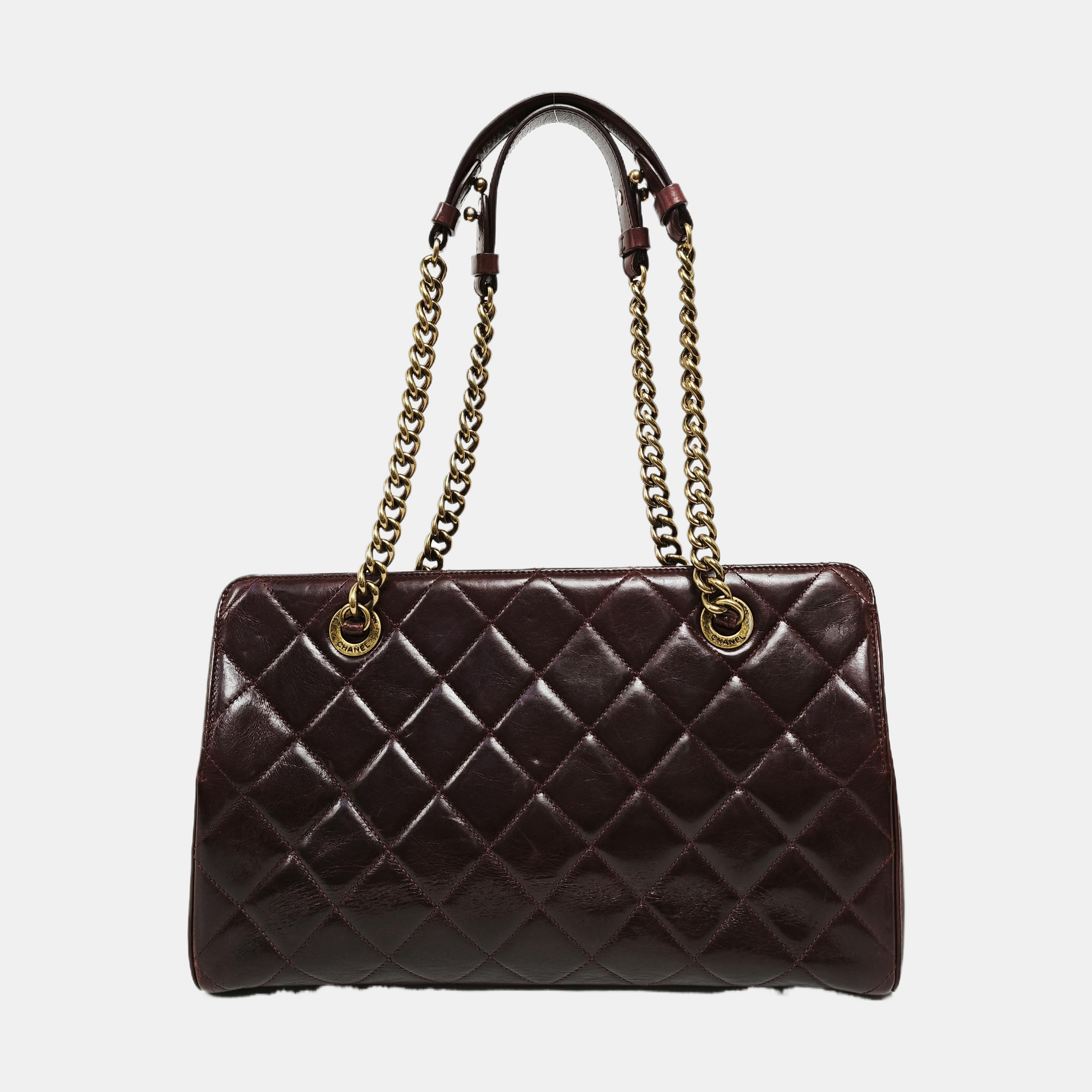 Quilted Calfskin Tote Bag Red