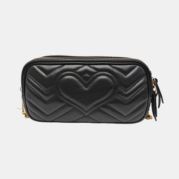 GG Marmont Mini Quilted Calfskin Black