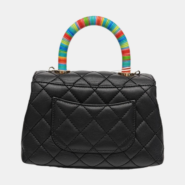 COCO HANDLE Mini Quilted Lambskin Black