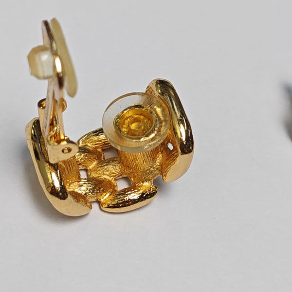 Metal Gold Clip On Earrings