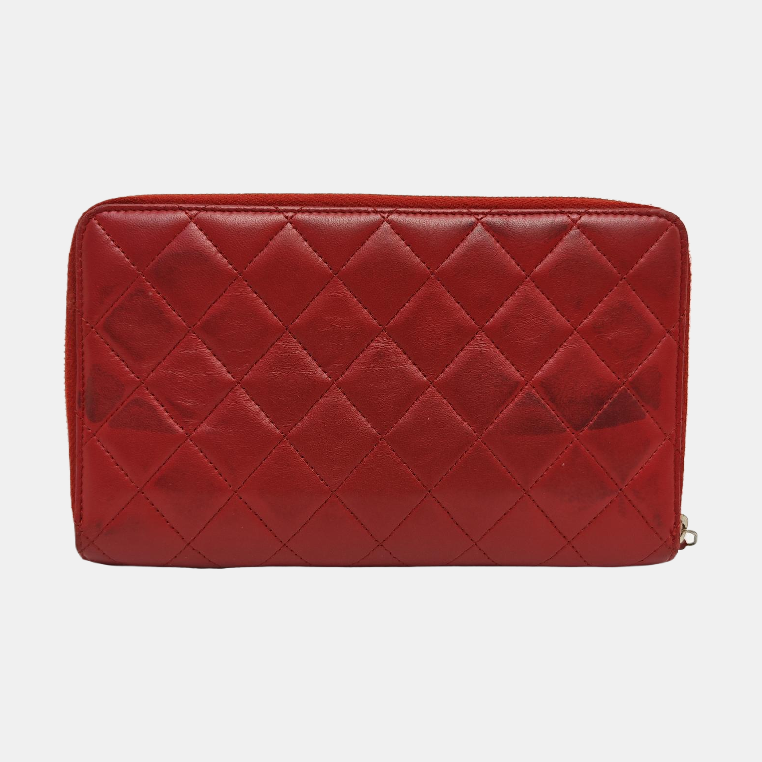 Quilted Lambskin Wallet Red