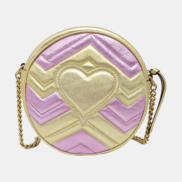GG Marmont Mini Quilted Calfskin Gold