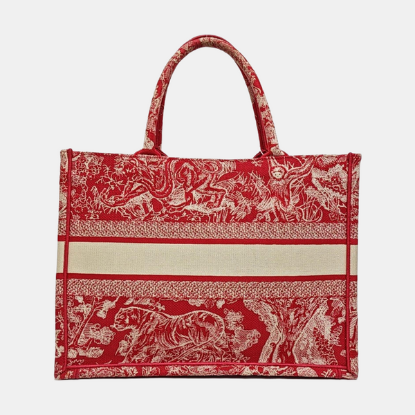 Bolso Book Tote mediano de tela, rojo