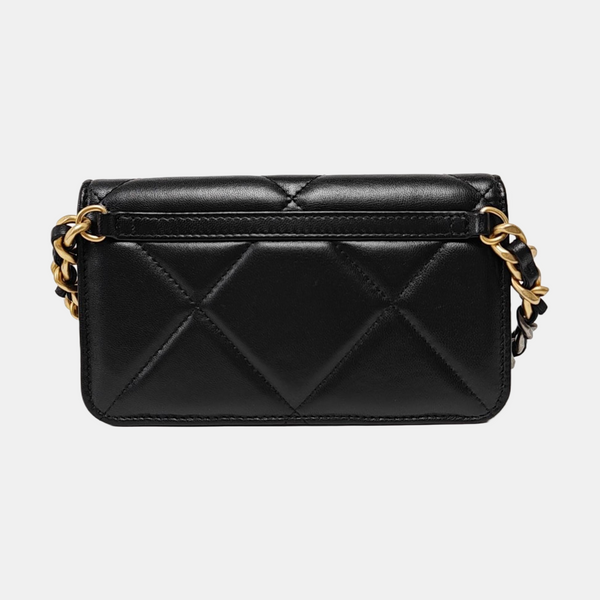 Authenticated pre-owned  CHANEL 19 Quilted Lambskin Black - Belt Bag at Looply