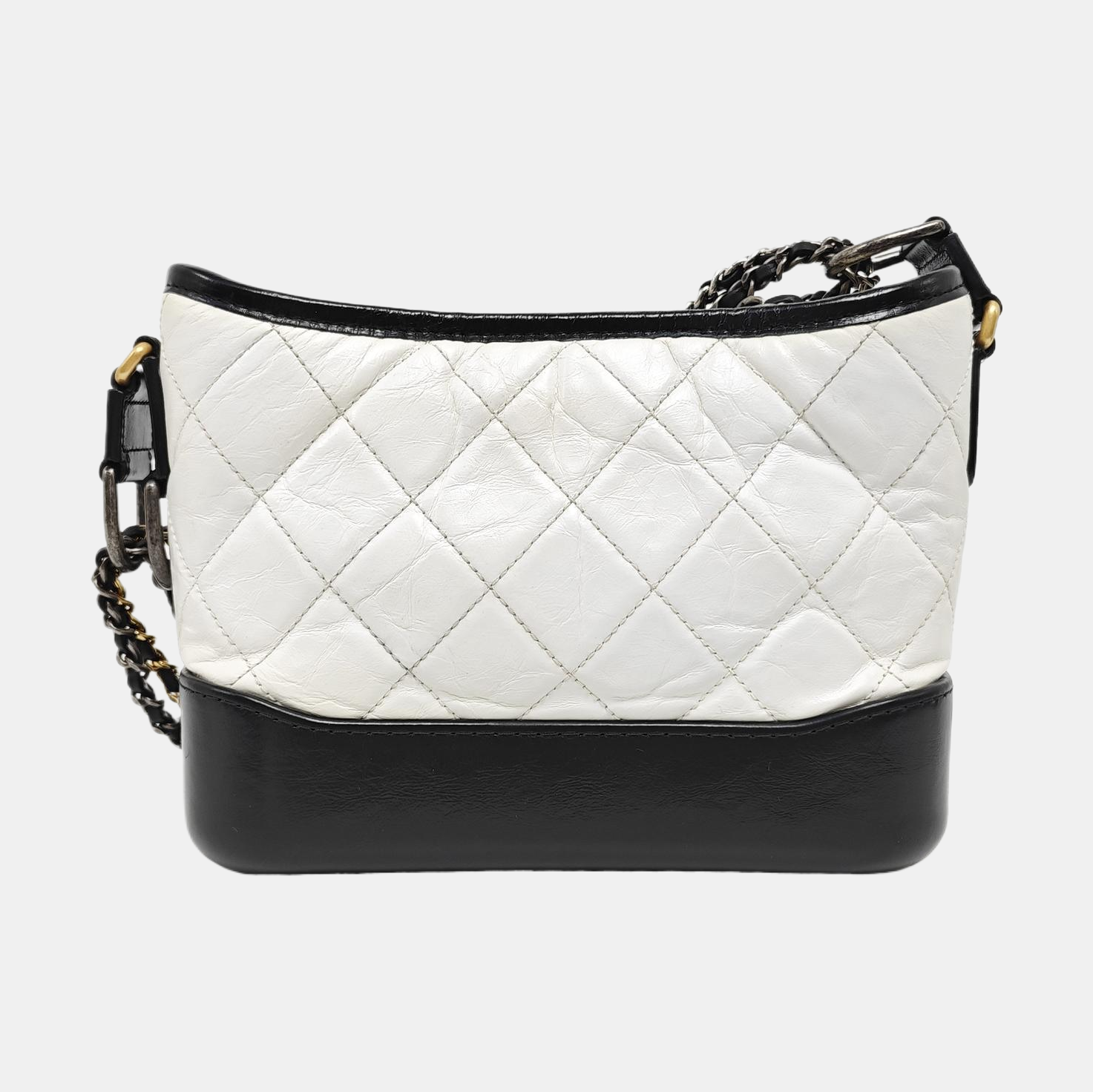 GABRIELLE Small Quilted Calfskin White