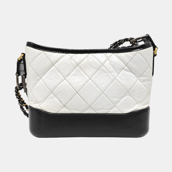 GABRIELLE Small Quilted Calfskin White
