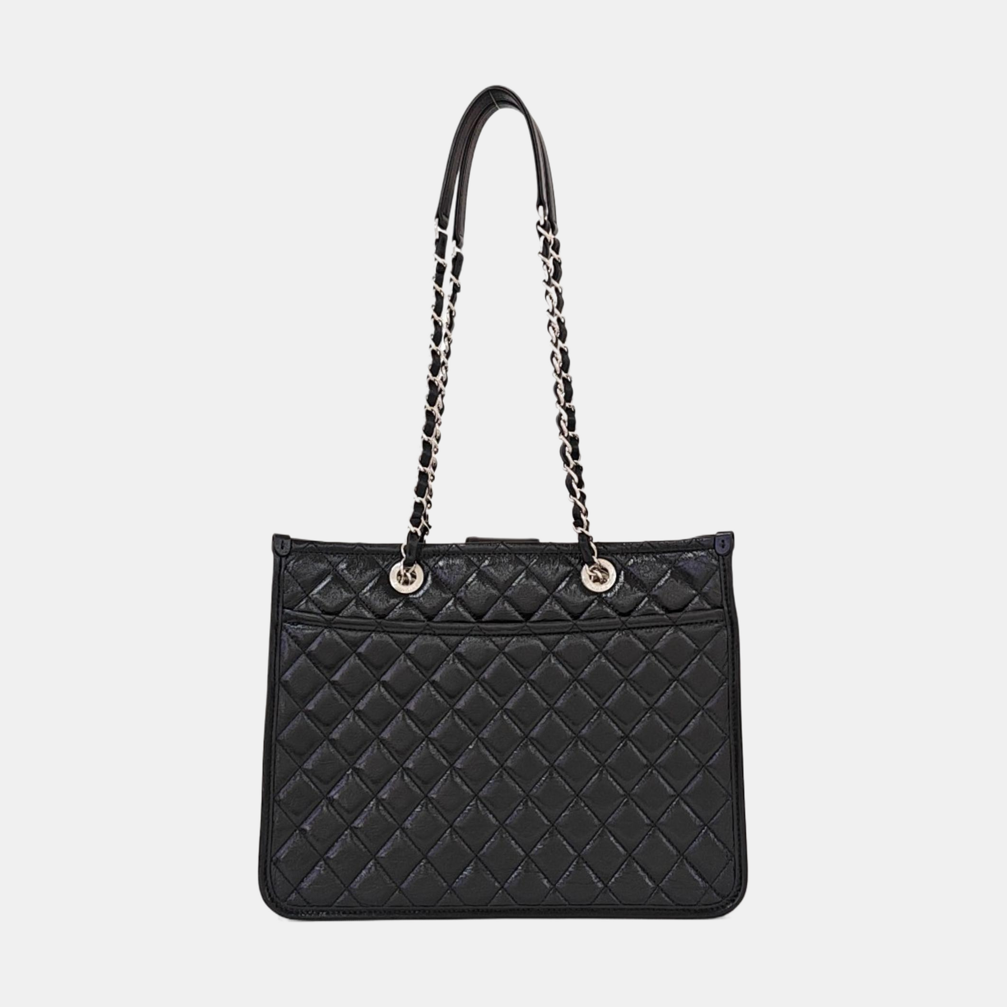 Quilted Calfskin Shoulder Bag Black