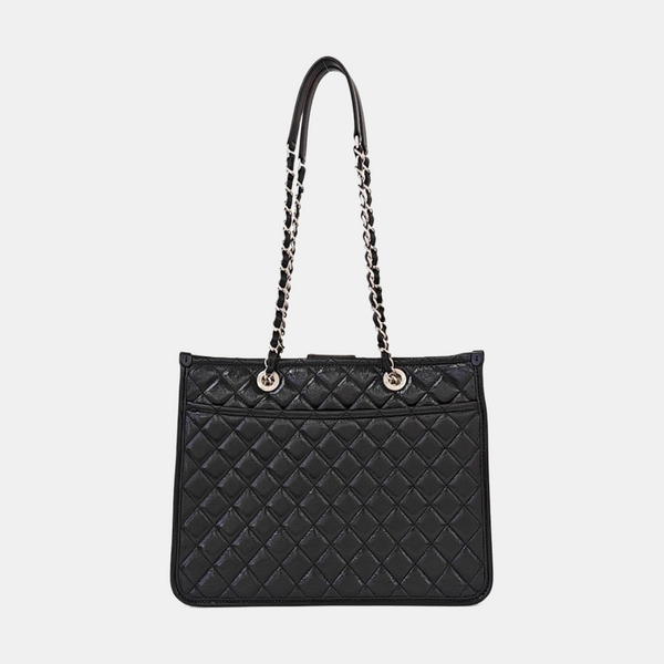 Quilted Calfskin Shoulder Bag Black