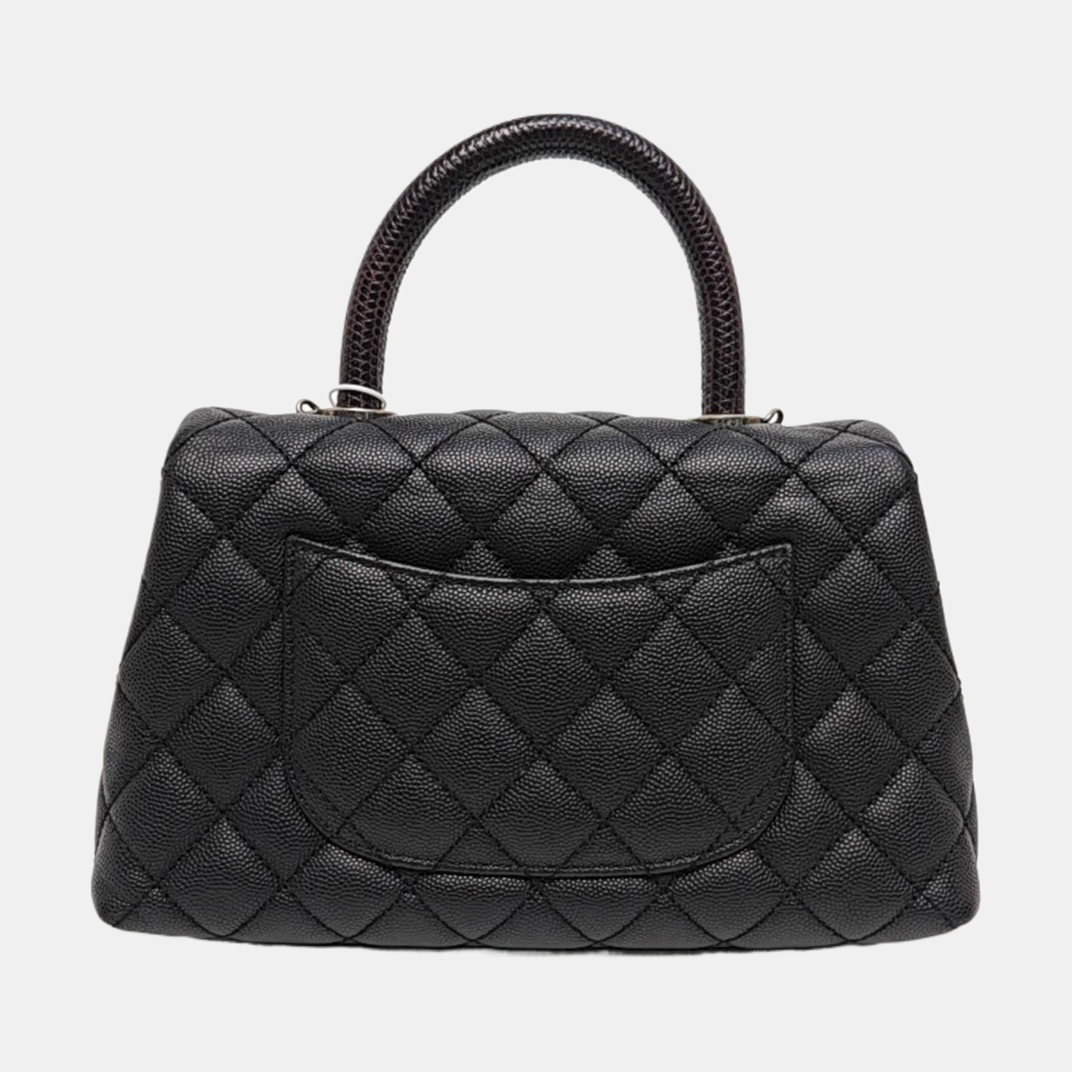 COCO HANDLE Small Quilted Grained Calfskin Black