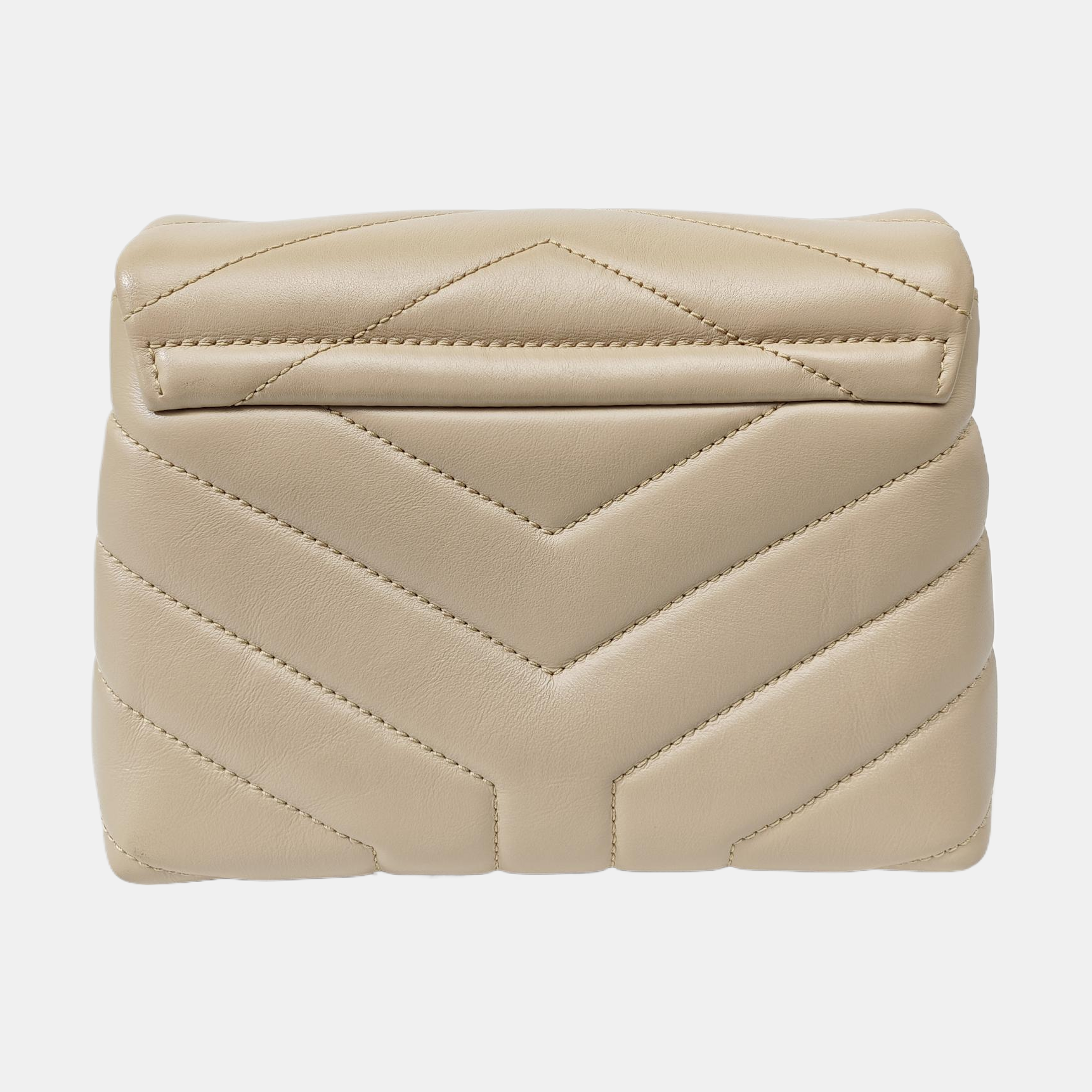 LOULOU Extra Small Chevron Calfskin Beige
