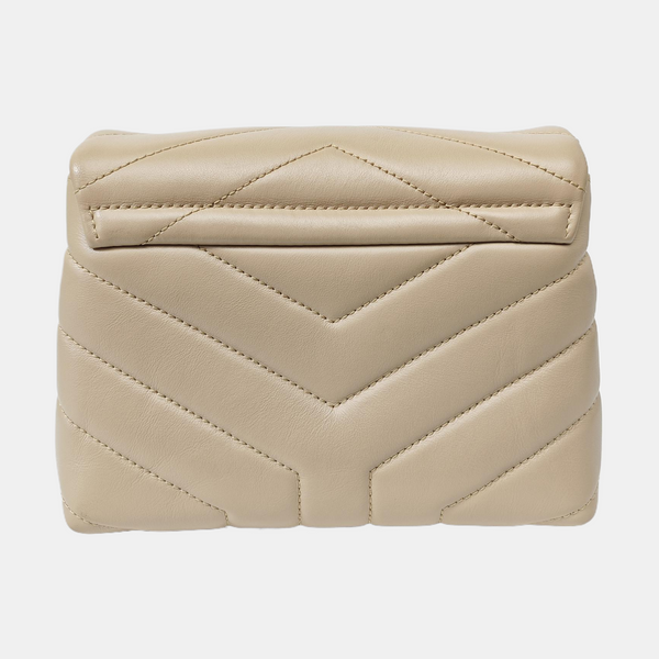 LOULOU Extra Small Chevron Calfskin Beige