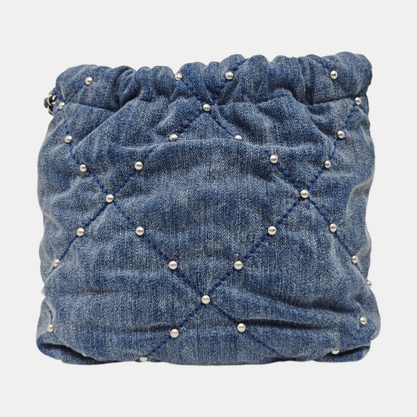 CHANEL 22 Mini Quilted Denim Blue
