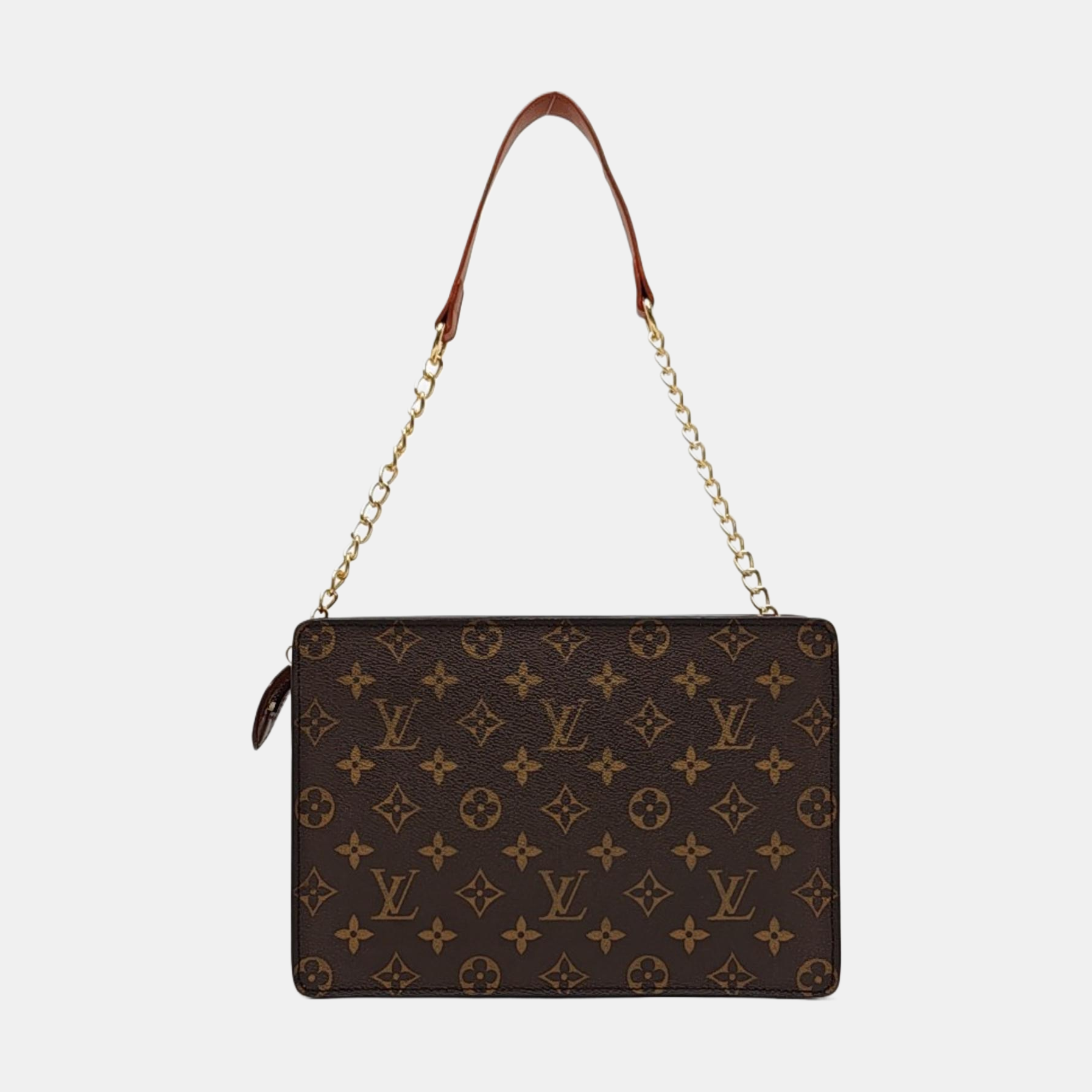 Monogram Coated Canvas Top Handle Bag Brown