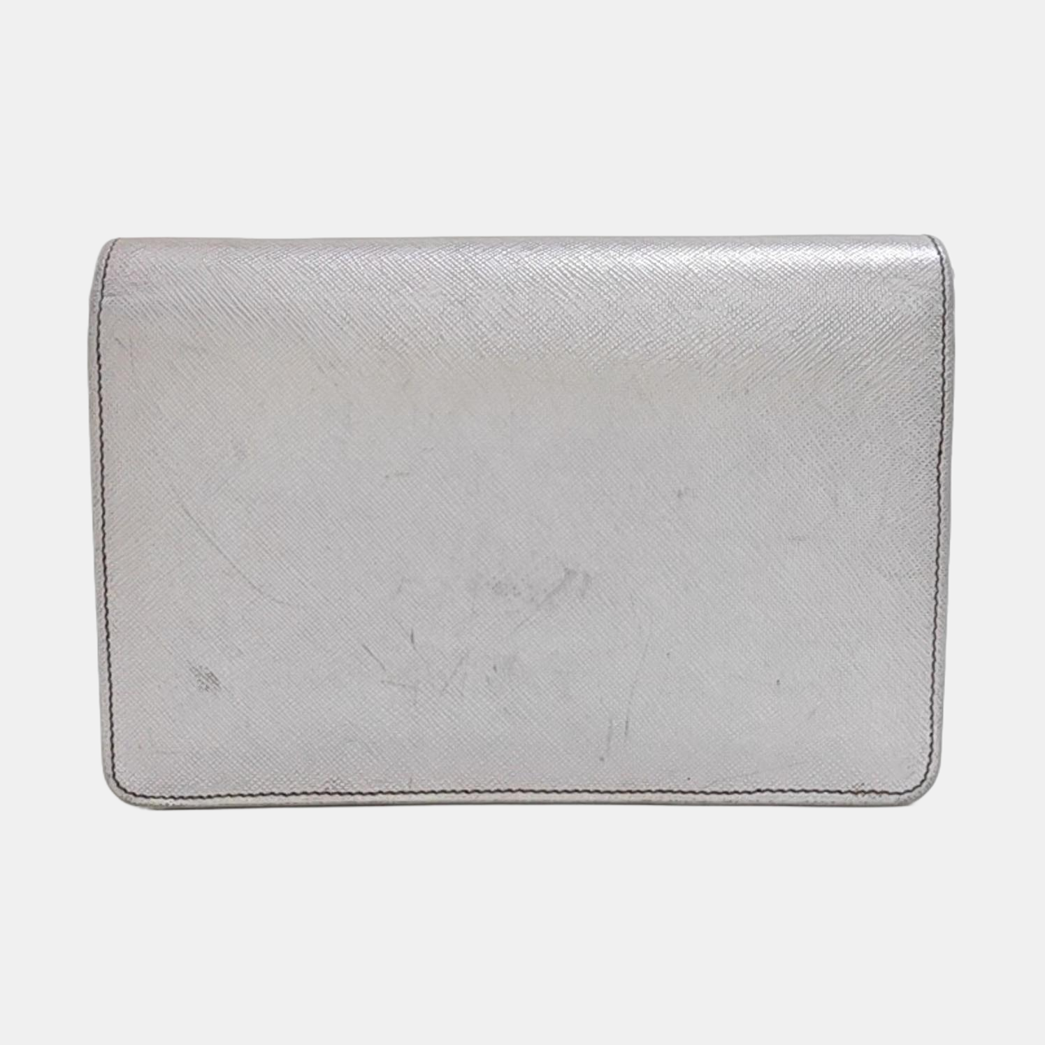 Saffiano Calfskin Shoulder Bag Silver