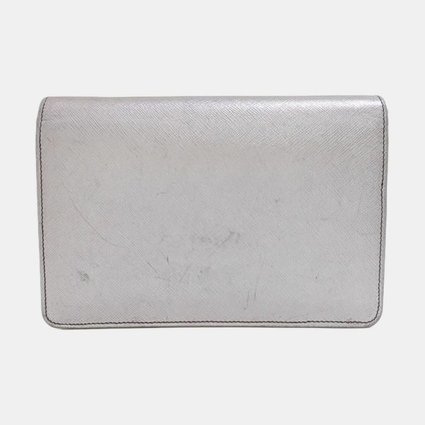 Saffiano Calfskin Shoulder Bag Silver