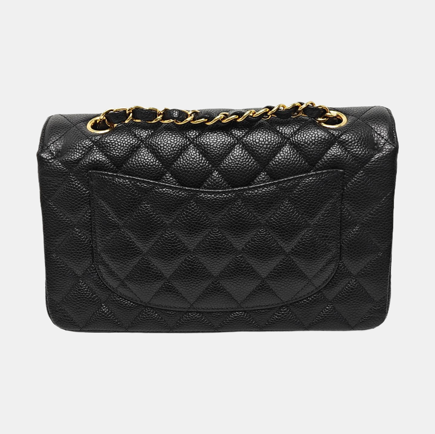 CLASSIC FLAP Small Quilted Grained Calfskin Black