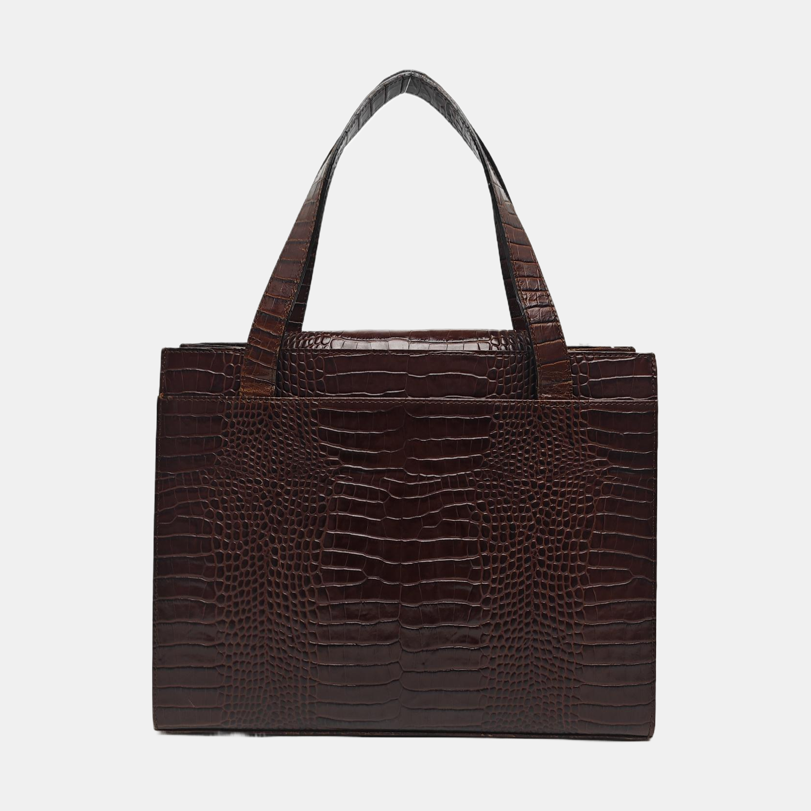 Calfskin Top Handle Bag Brown