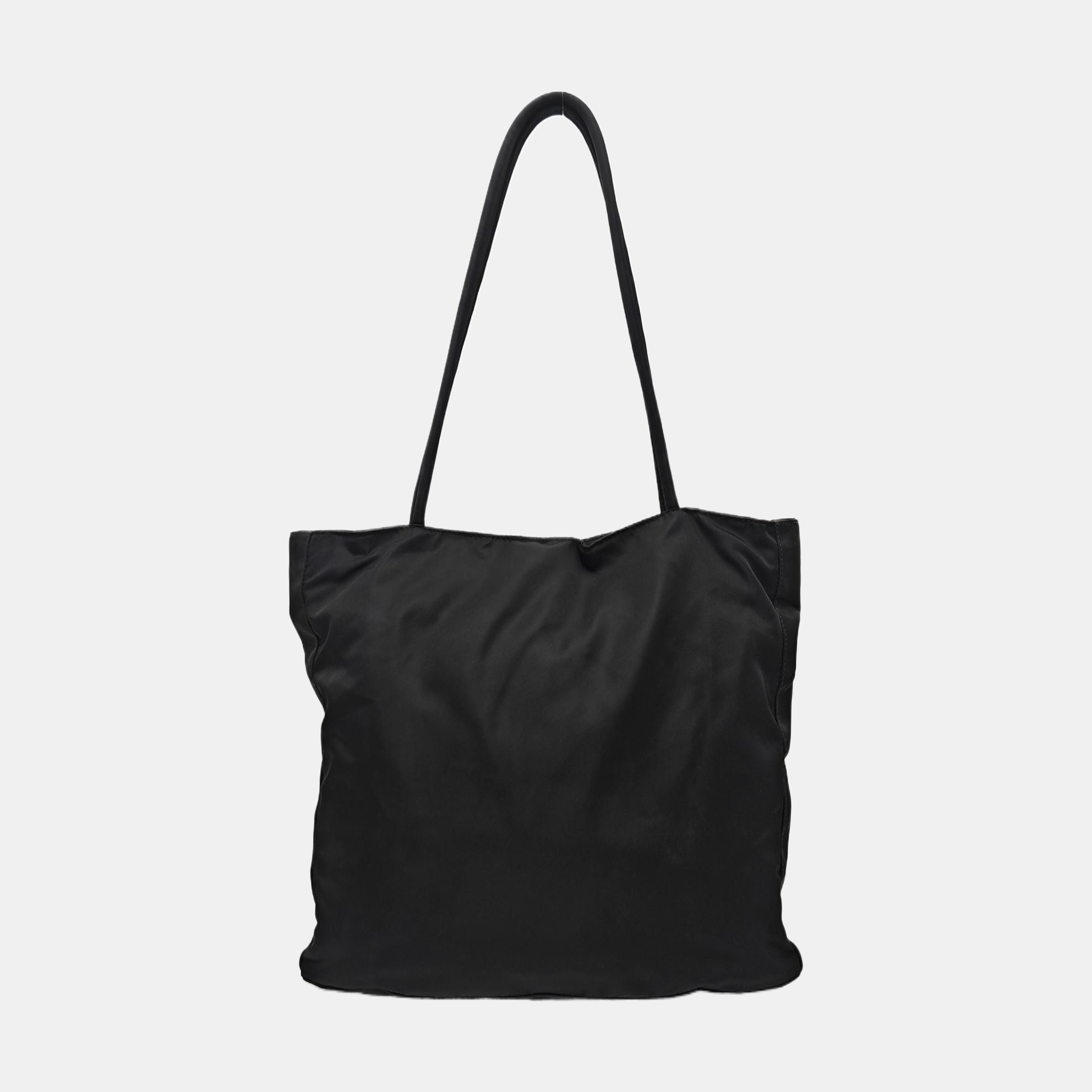 Nylon Top Handle Bag Black