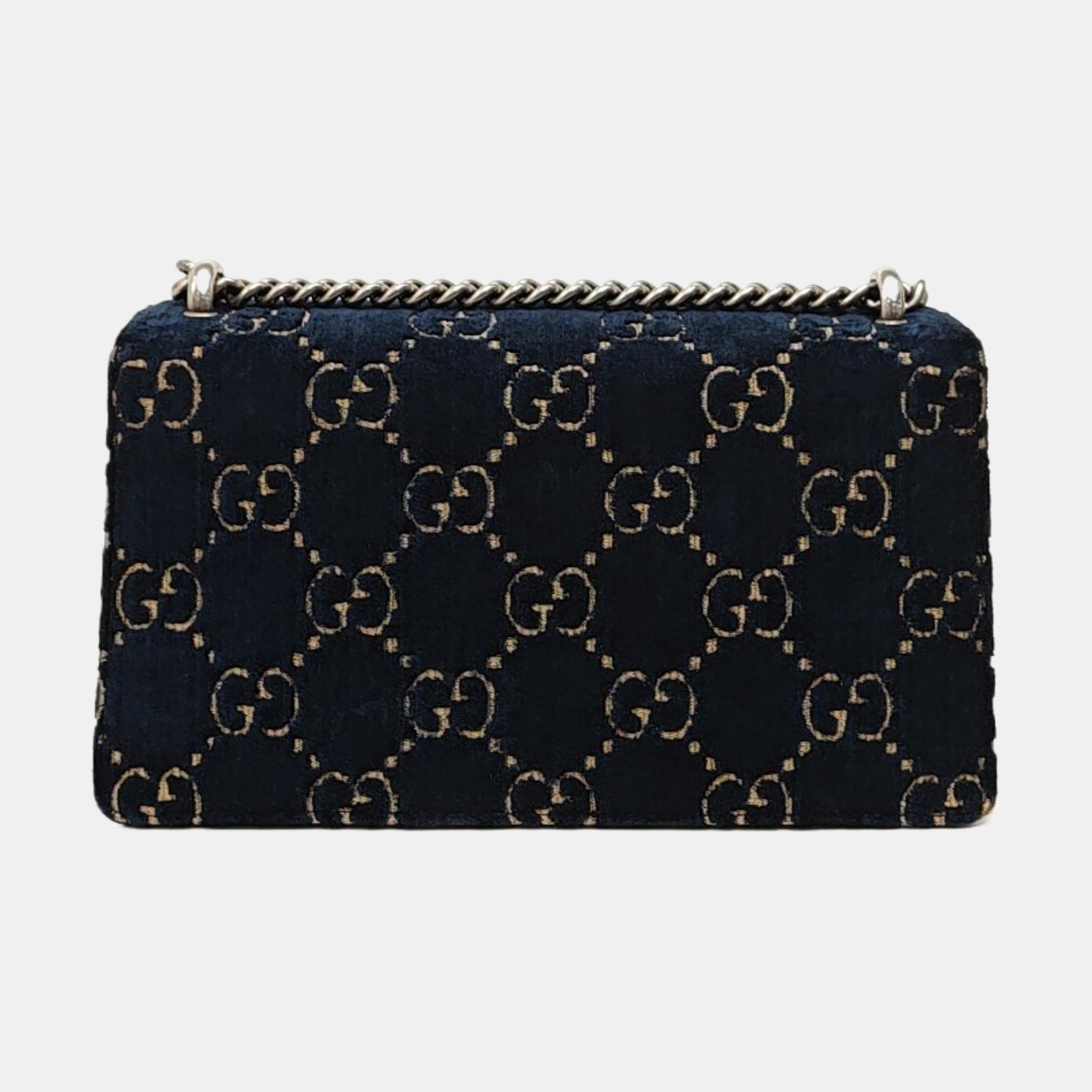 Dionysus Small Monogram Velvet Blue