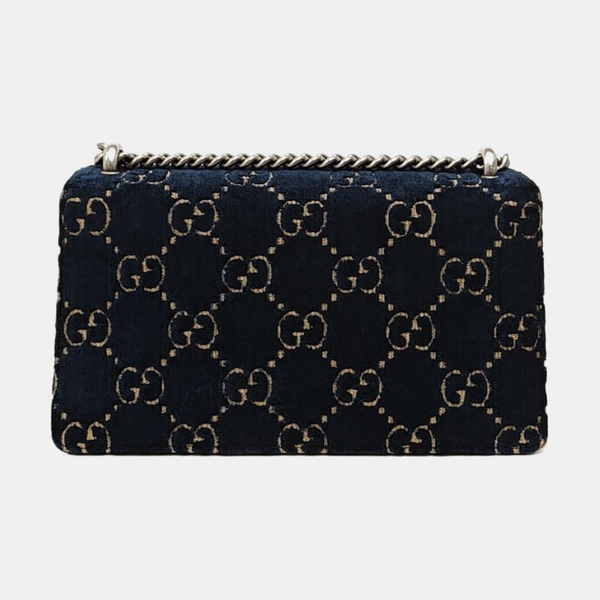 Dionysus Small Monogram Velvet Blue