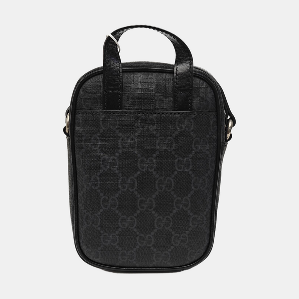 Coated Canvas Shoulder Bag Mini Black
