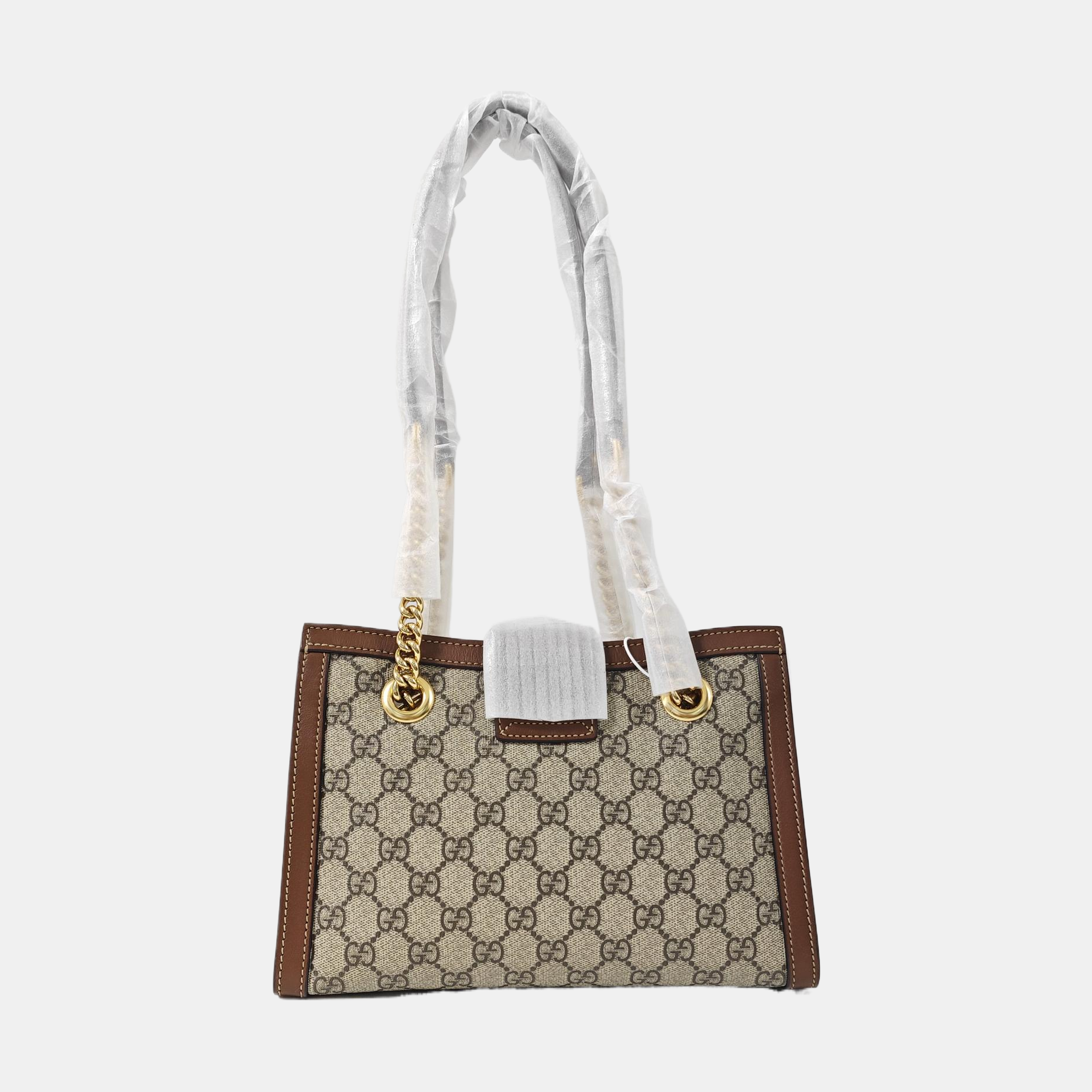 Padlock Small Monogram Coated Canvas Beige