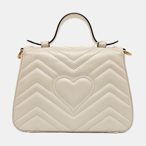 GG Marmont Mini Quilted Calfskin White