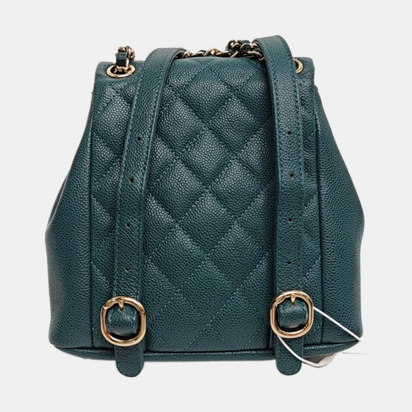 DUMA Small Quilted Grained Calfskin Green