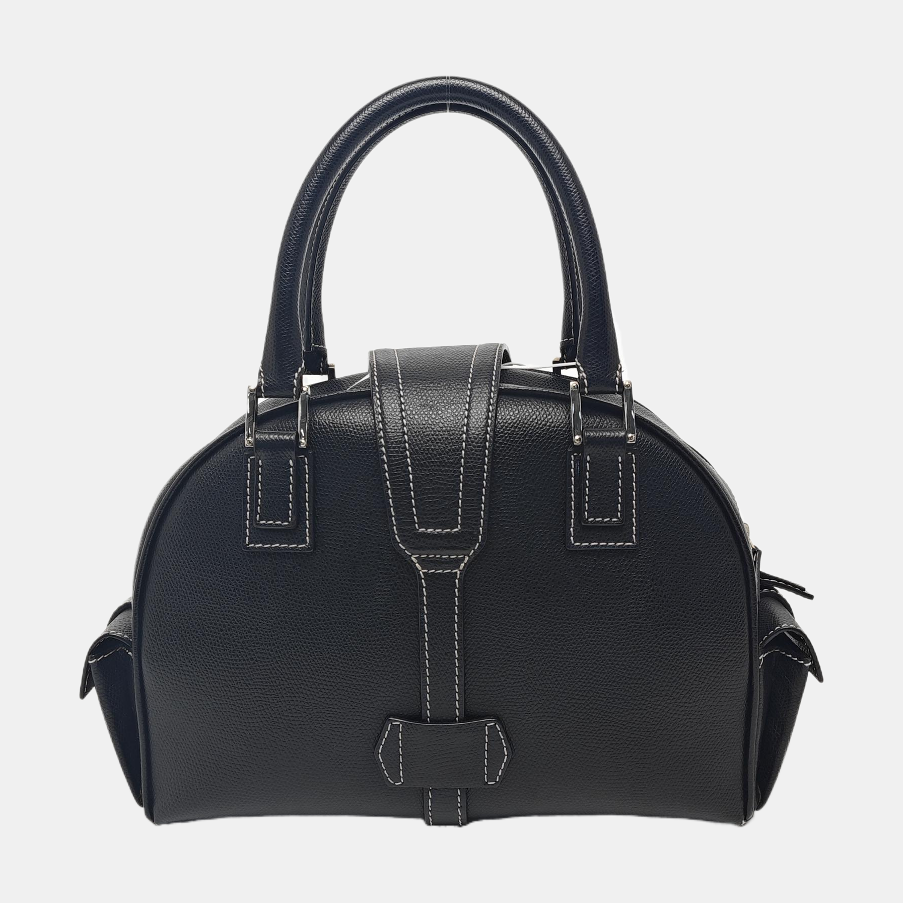 Calfskin Top Handle Bag Black