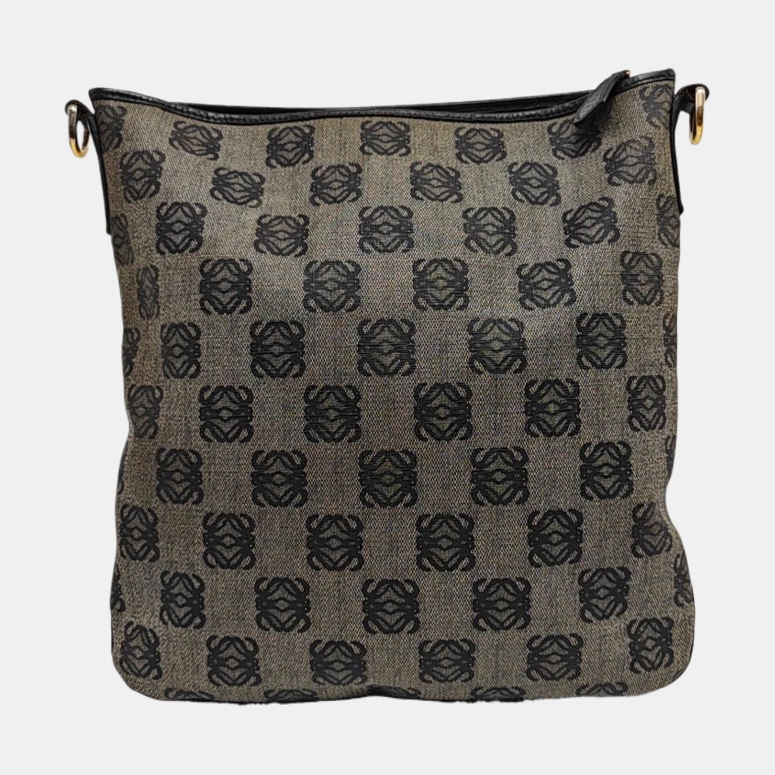 Monogram Coated Canvas Shoulder Bag Gray