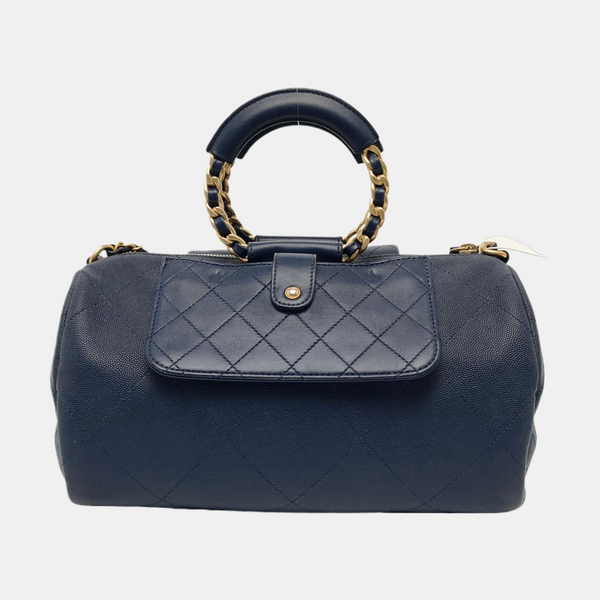 IN THE LOOP Quilted Grained Calfskin Blue