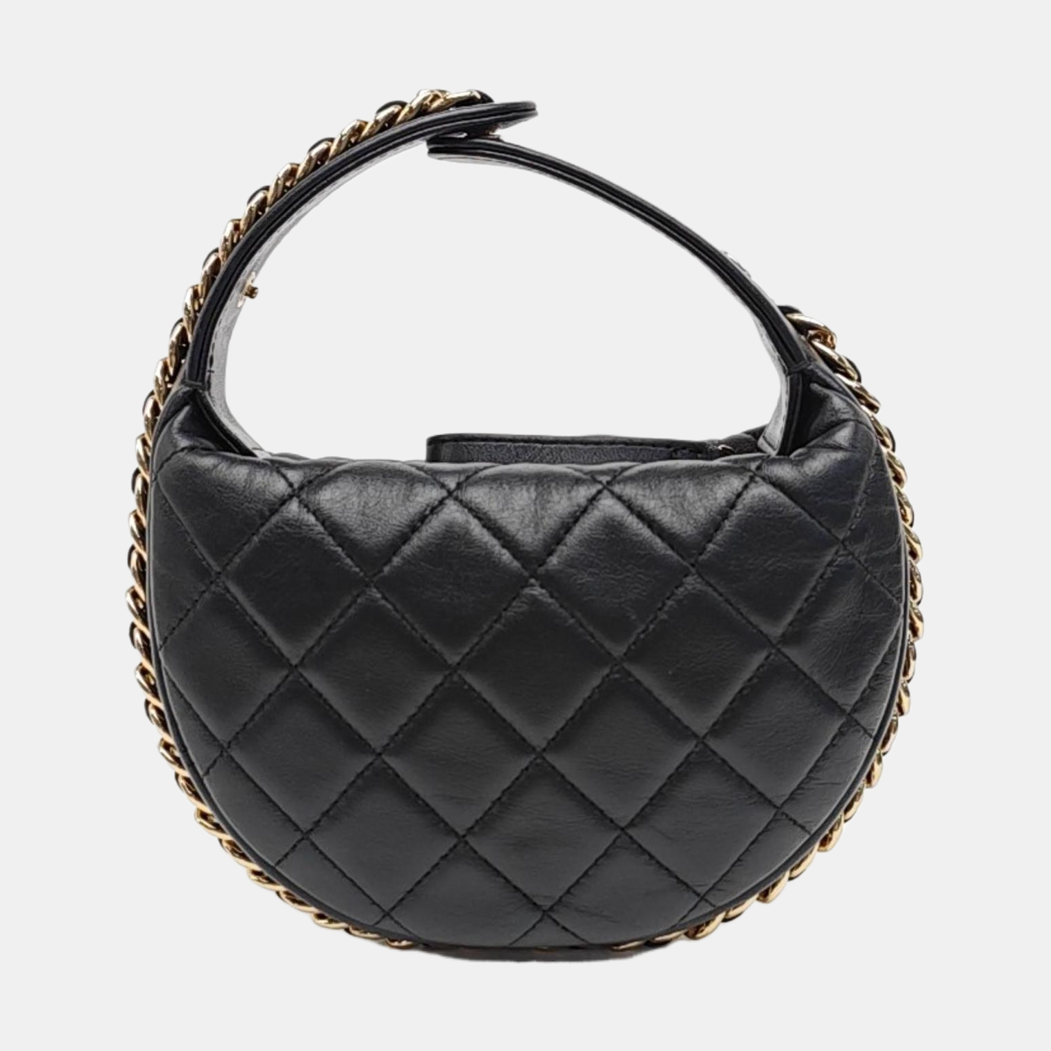 Quilted Lambskin Top Handle Bag Mini Black