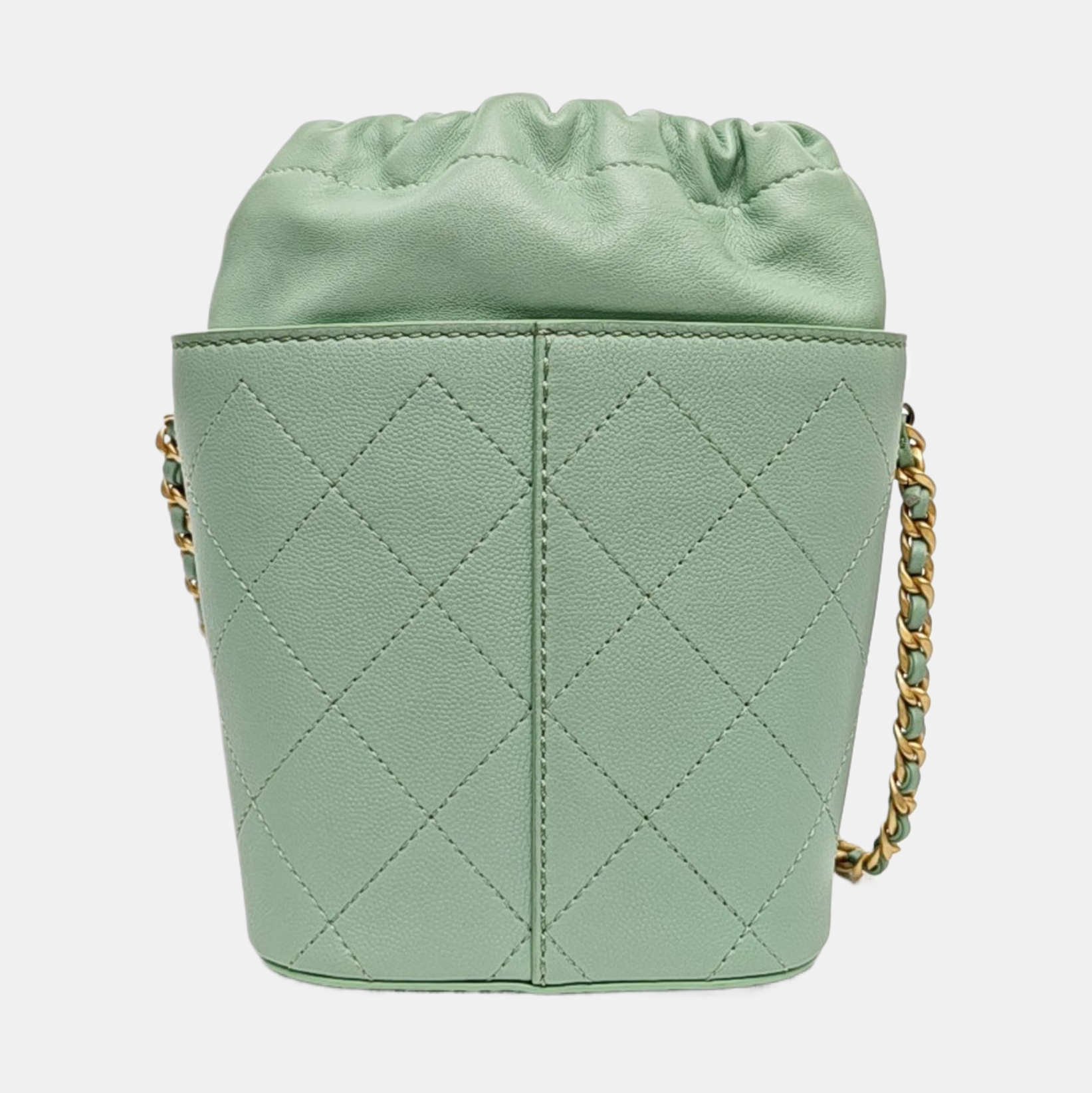 DRAWSTRING Quilted Lambskin Green
