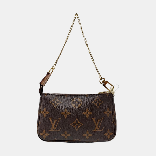 Authenticated pre-owned  ACCESSOIRES Mini Monogram Coated Canvas Brown - Top Handle Bag at Looply