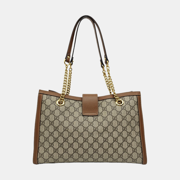 Padlock Medium Monogram Coated Canvas Beige