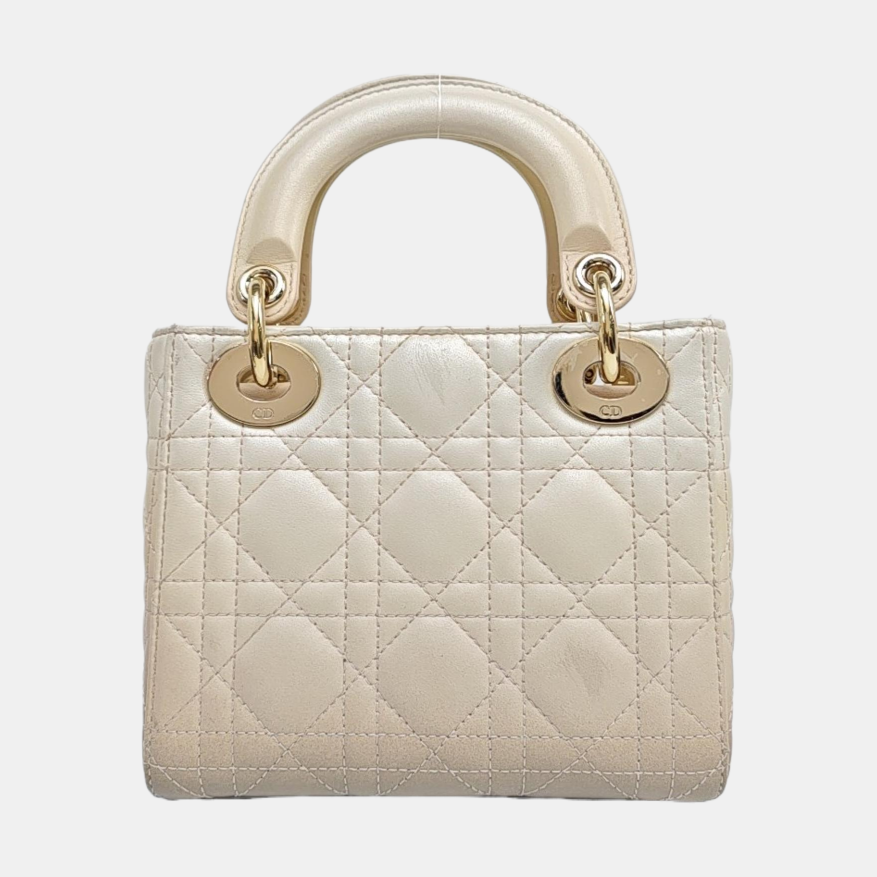 Lady Dior Mini Cannage Lambskin Beige